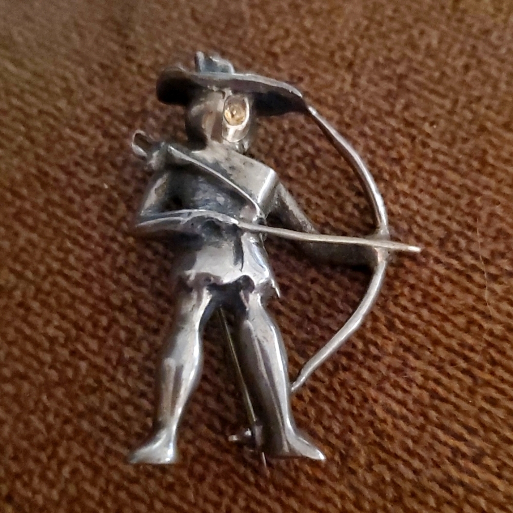 Sterling? Vintage Archer pin
